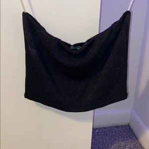 Black bandeau glitter top